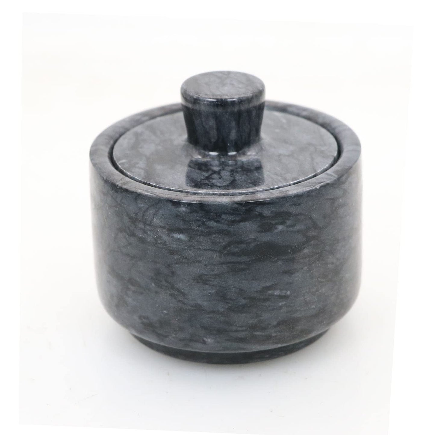 Marble Salt Cellars, Black Salt box With Cover, Salt Holder Storage Container for Counter, Kitchen Salt Container with
