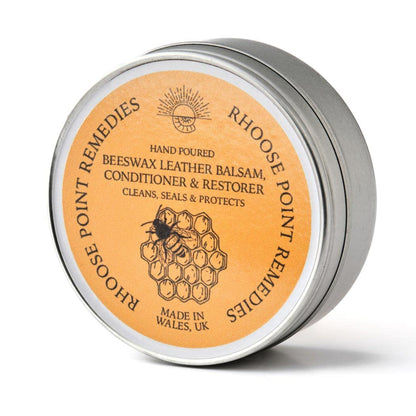 Beeswax Leather Balsam Rich Conditioner & Restorer 300ml - 100% Natural Ingredients CLEANS SEALS & PROTECTS Handpoured in UK Chemical Free Biodegradable Moisturises Nourishes Prolongs Life of Items