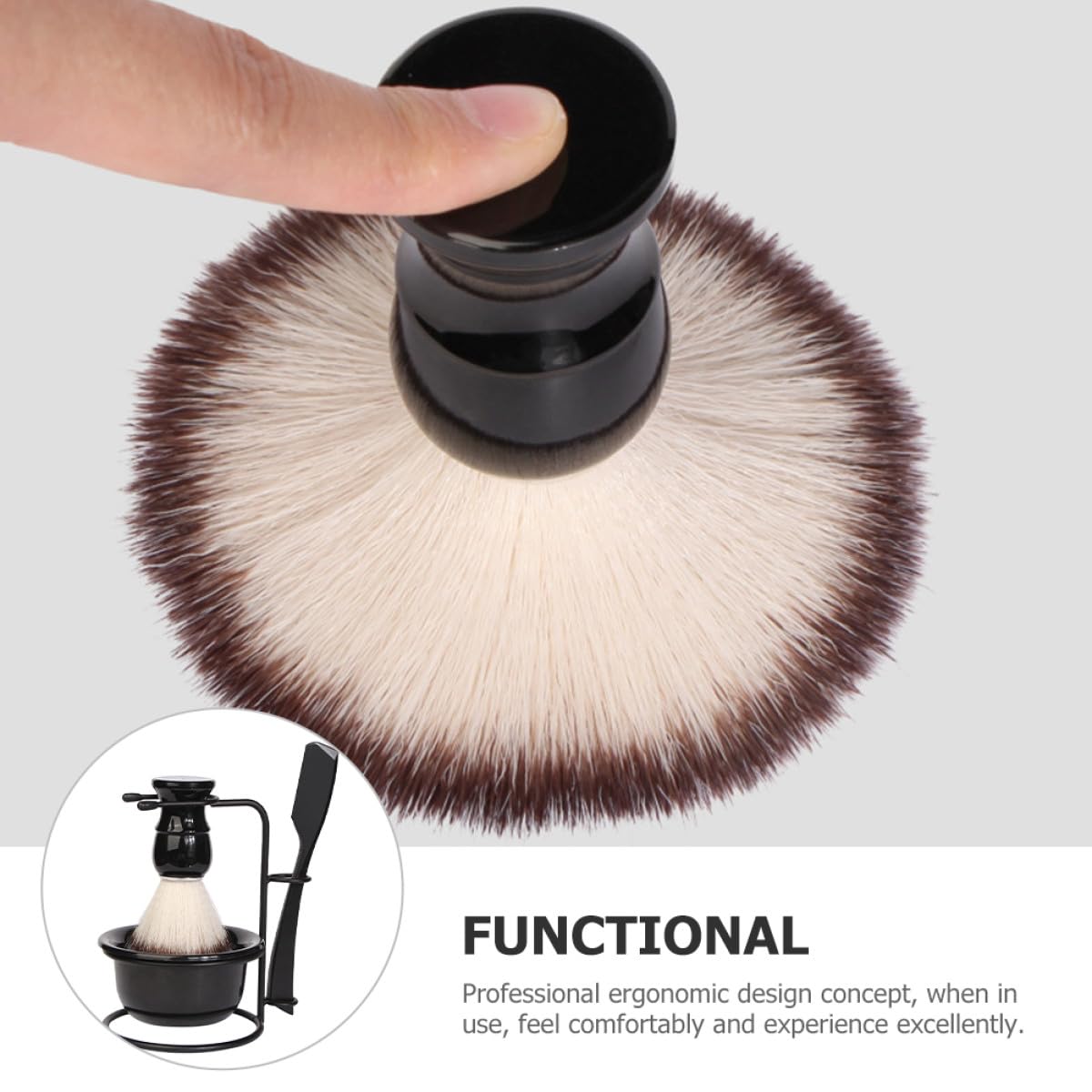 GANAZONO Men’s Manual Shaving Kit with Household Shaving Brush and Razor Holder Stand for Beard Grooming and Face Cleaning Multi-use Professional Grooming Tool Set for Travel and Daily Use