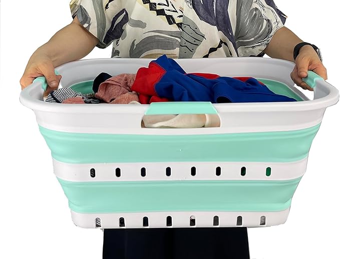 SAMMART 42L Collapsible Plastic Laundry Basket