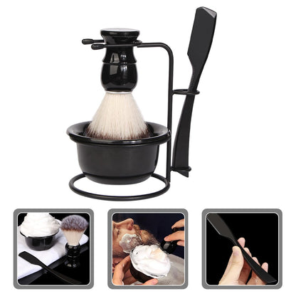 GANAZONO Men’s Manual Shaving Kit with Household Shaving Brush and Razor Holder Stand for Beard Grooming and Face Cleaning Multi-use Professional Grooming Tool Set for Travel and Daily Use