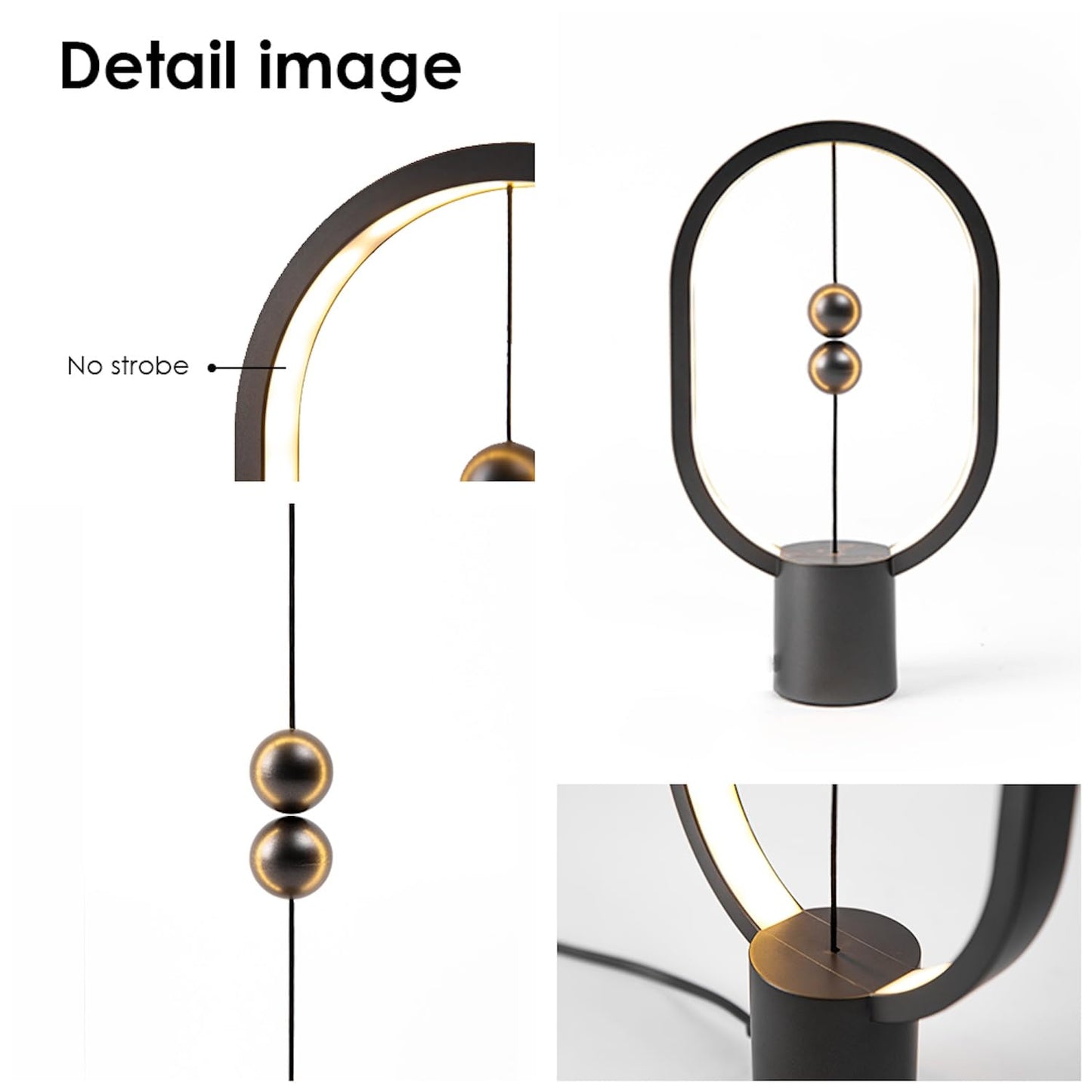 Allocacoc Heng Balance lamp, DesignNest, Switch on in mid-air, USB Powered LED Table LED lamp, Magnetic Desk Light, Warm Eye-Care, Contemporary, Office, Home, Decor, Gift (Mini Dark Grey)