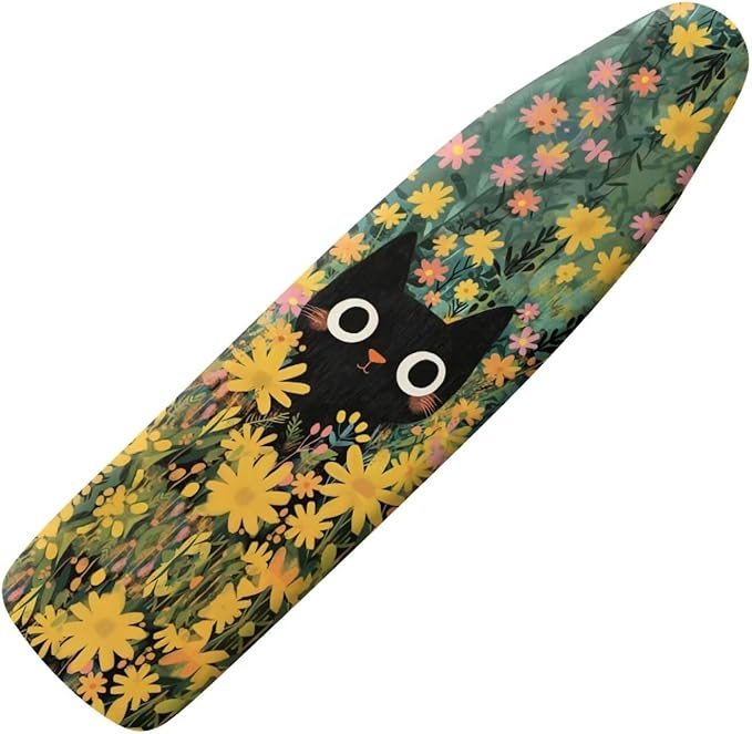 Cat Flower Ironing Board Cover and Pad, 16x55 Inches Standard Size Heavy Duty