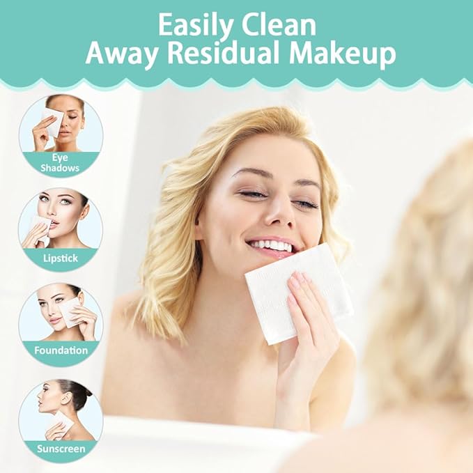 HOMEXCEL Face Towels, Disposable Face Towelette, Biodegradable Makeup Remover