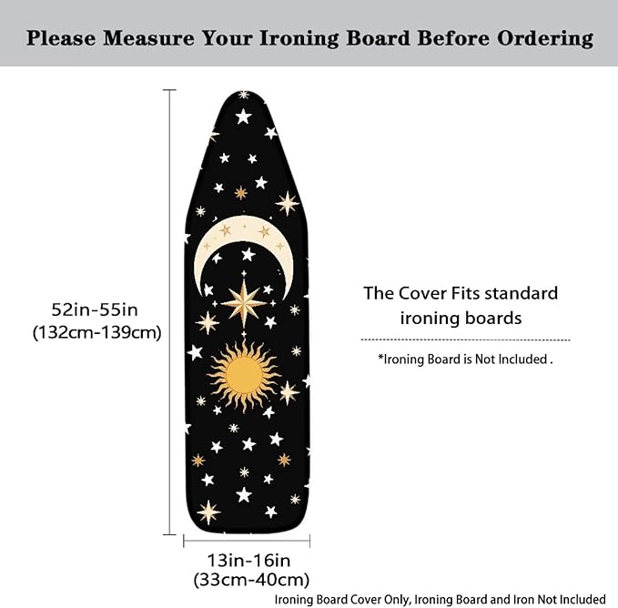 Moon Ironing Board Cover and Pad Stretch 15 x 54 Thick Padding