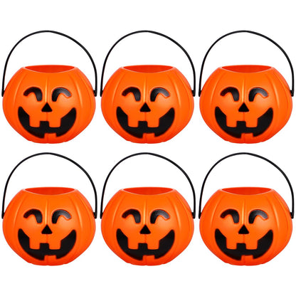 STOBOK 6pcs Halloween Pumpkin Bucket Trick or Treat Candy Basket Candy Holders for Girls Boys Halloween Party Supplies