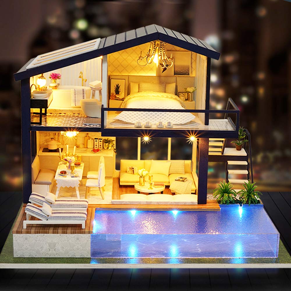 Spilay DIY Miniature House Kit for Adults, Miniature Dollhouse Kit
