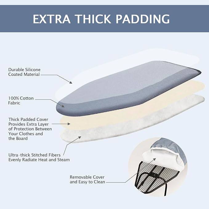SheeChung Small Ironing Board Tabletop 12"x32", Mini Table Top Ironing Board