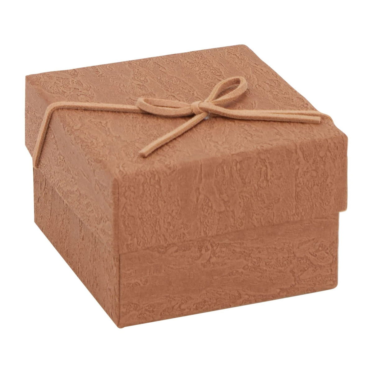 Juvale Bracelet Gift Box 6-Pack - 3.5 x 3.5 x 2.3 in, Brown Country-Rustic Cardboard - Velvet Pillow & Faux Leather Bow Lid - Tiny Jewelry Gift Boxes & Watch Packaging
