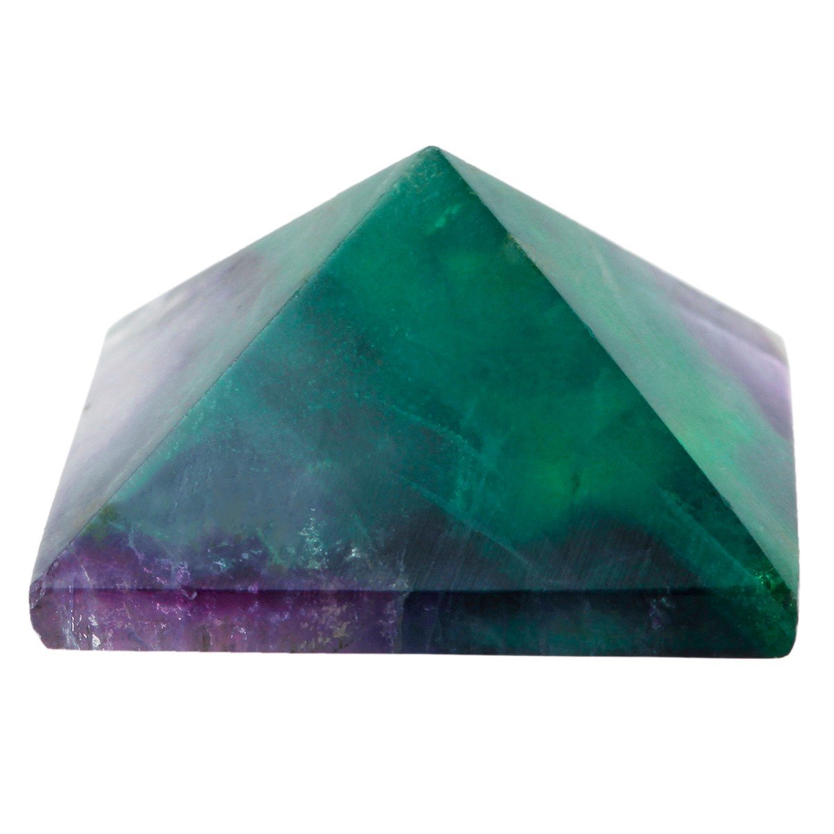 Rockcloud Healing Crystal Flourite Pyramid Metaphysical Stone Figurine