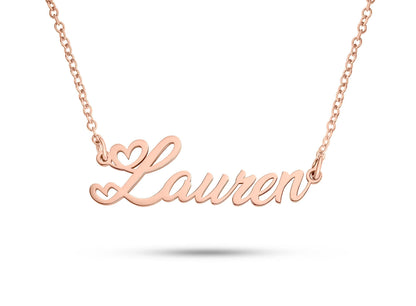 ZNA Jewels Personalised Name Necklace for Women - Customised Sterling Silver Dainty Heart Pendant, Elegant Jewellery Ideal for Birthday, Gifts for Women, Girls & Teens (925 Sterling Silver)
