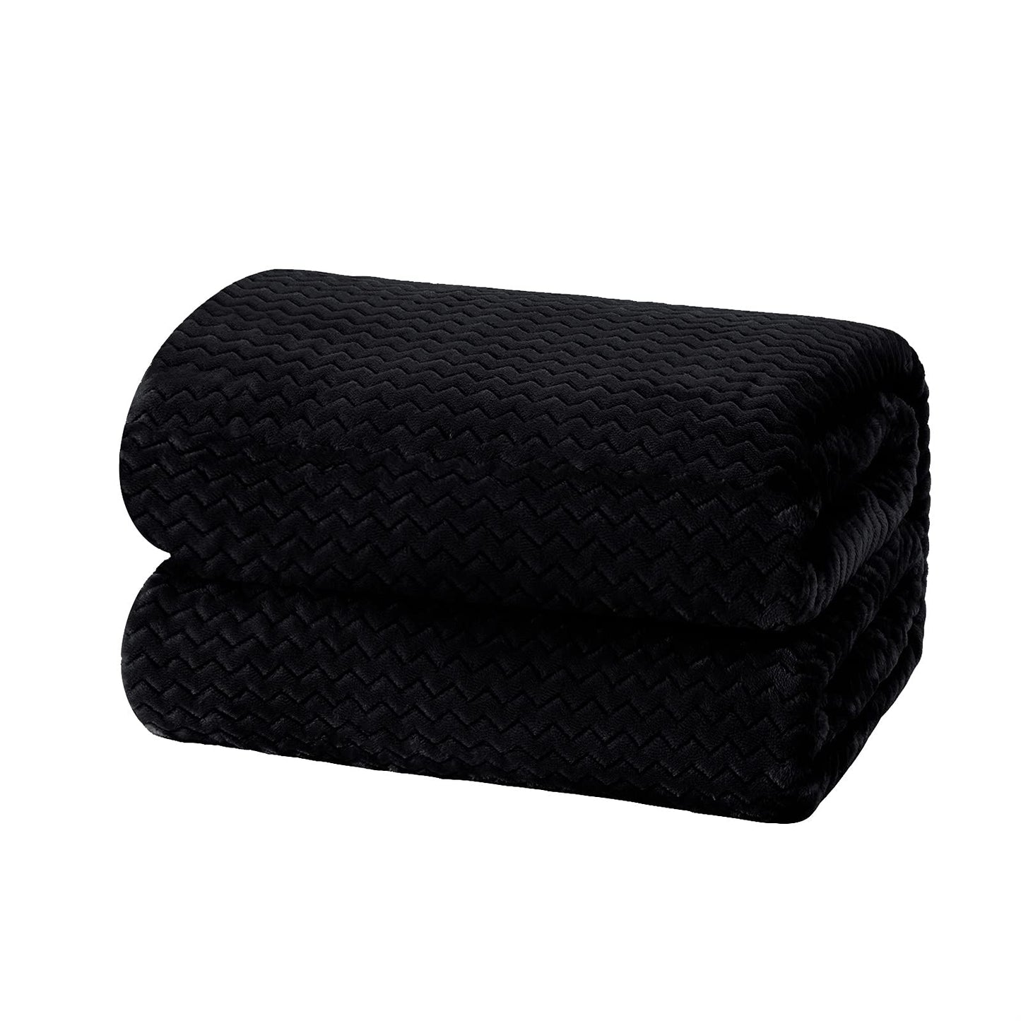 Whale Flotilla Breathable Fleece Twin Size Blanket for Bed(90x66 Inch), Super Soft Fuzzy Blankets for All Season, Lightweight and Fluffy, Black(Chevron)