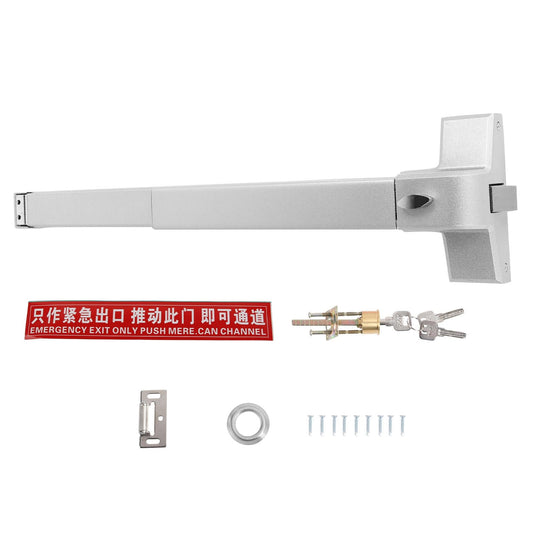 CHEOTIME 65cm Push Rod Lock Electroplated Steel Escape Lock Set Suitable for Fire Emergency Safety Exit Door Door Push Rod Emergency Exit Device Emergency Lock Stainless Steel
