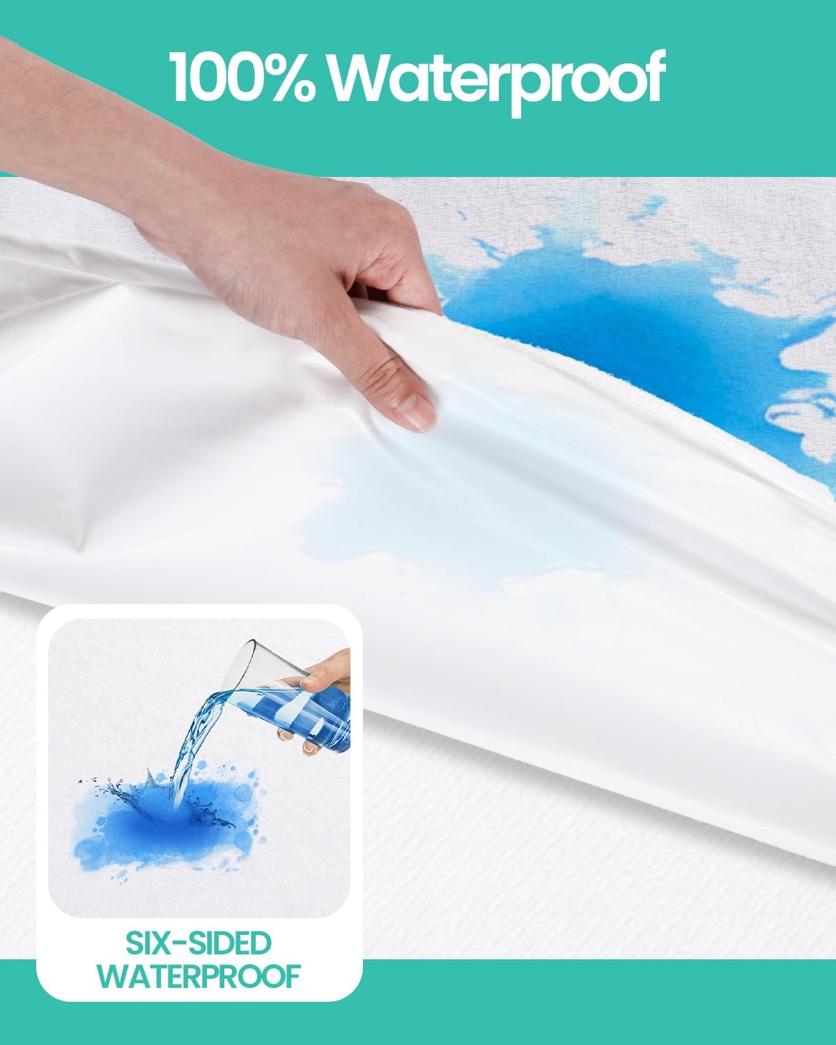 WINKAURA Twin Waterproof Mattress Protector with Soft Terry Top Fabric, Fits 12-15" Deep Pockets, Zippered Six-Sided Breathable Mattress Encasement Cover