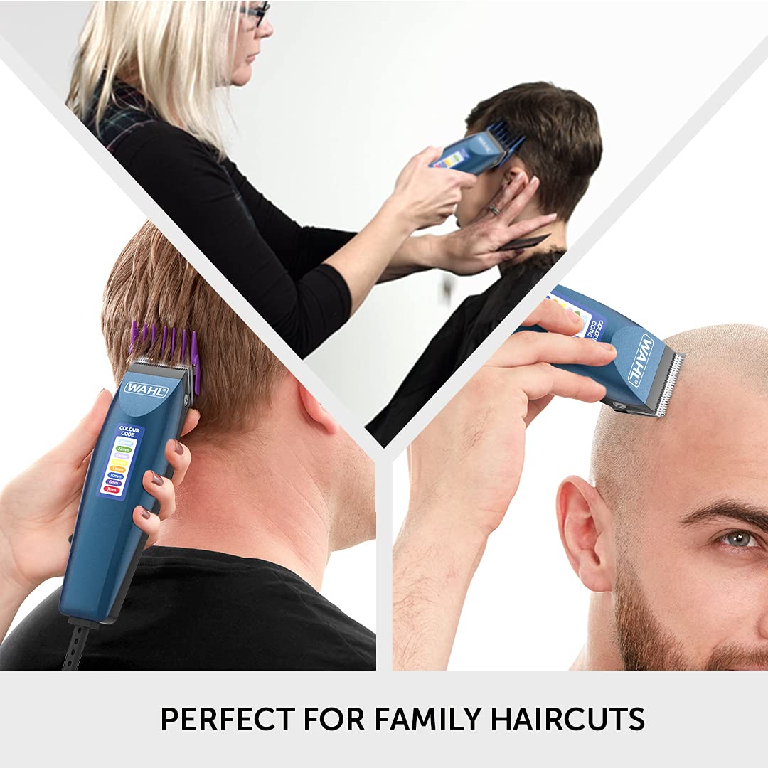Wahl Colour Pro Corded Clipper, Hair Clippers for Men, Head Shaver, Men's Hair Clippers, Colour Coded Clipper Guides, Corded, Family at Home Haircutting