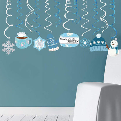 Christmas Snowman,Snowflake,Winter,Snow Hanging Swirl Decorations for Festival,Party,Together,Celling,Classroom,Home,Office,Bedroom(30Ct)