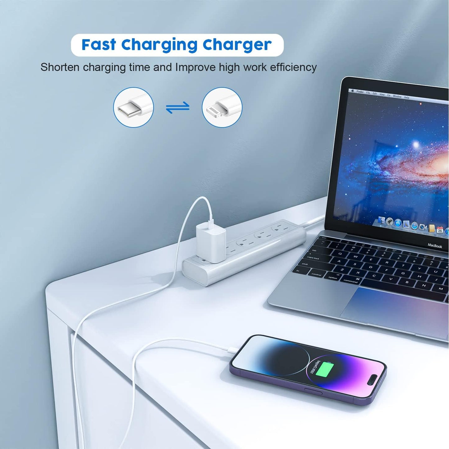 Fast Charger iPhone,i Phone Charge Cable,3Pack iPhone Charger Fast Charging 6Foot Phone Charging USB C Charge Adapter 6FT Type C to Lightning Cable for iPhone 14 Pro Max/14 Plus/13/12 Mini/11/10/XS/SE