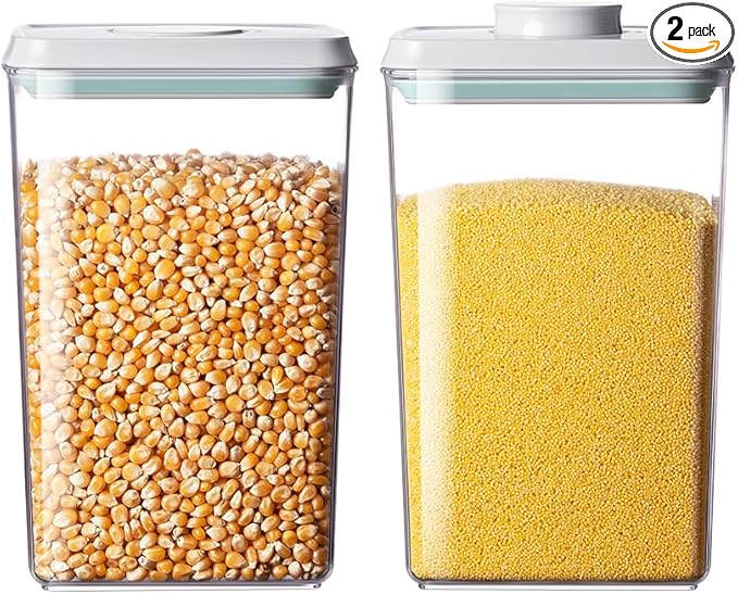 Food Storage Containers with Lids, 2.9Qt 2Pcs Airtight Pop Food Storage