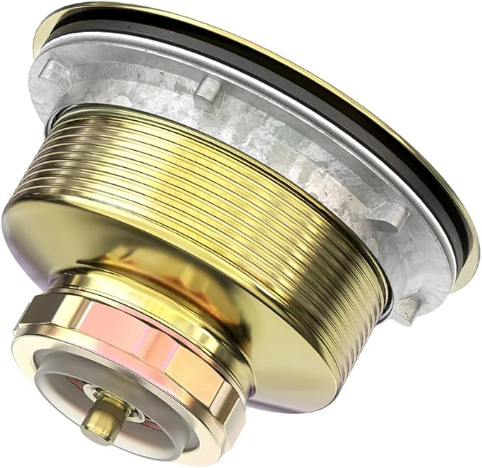 KONE 3-1/2 Inch Kitchen Sink Drain Assembly Stainless Steel Gold Kit