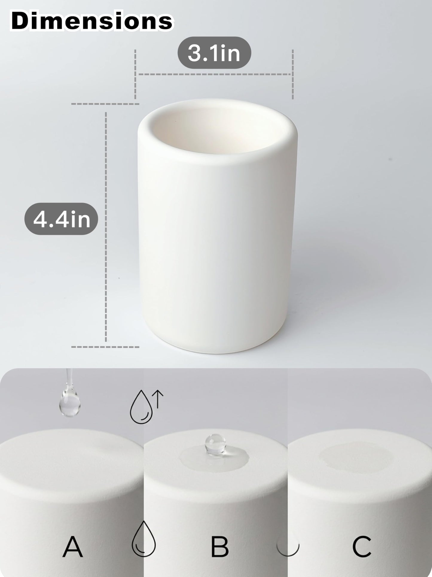Nature Diatomite Toothbrush Holders for Bathrooms,Drying Stone Electric Toothbrush Holder, Toothpaste Holder, Water-Absorbent, Hand Made, Toothbrush Organizer for Bathroom Countertop, White