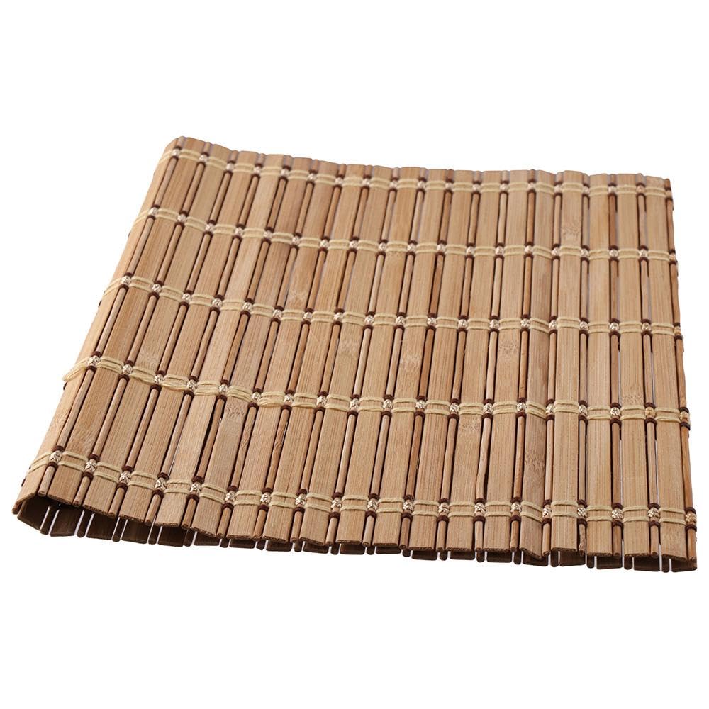 couponhub Pack of 4 Natural Bamboo Placemat, Wooden Square Placemats, Suitable for Non-Slip and Bamboo Table Placemats in Restaurants and Kitchen