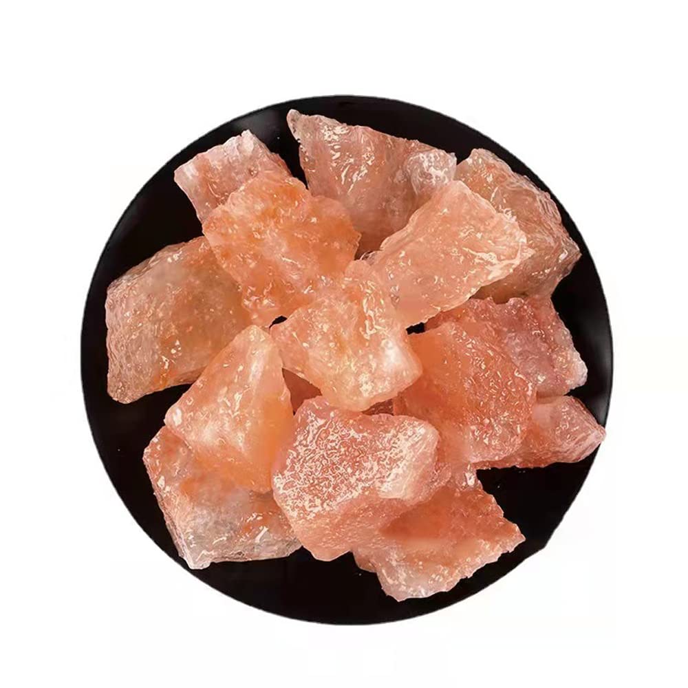 RCSTONE Himalayan Pink Crystal Salt Stones, 1.18 to 1.97 Inches, 0.22 Pounds for Salt Lamp, Bowl, and Decorations M33, Orange