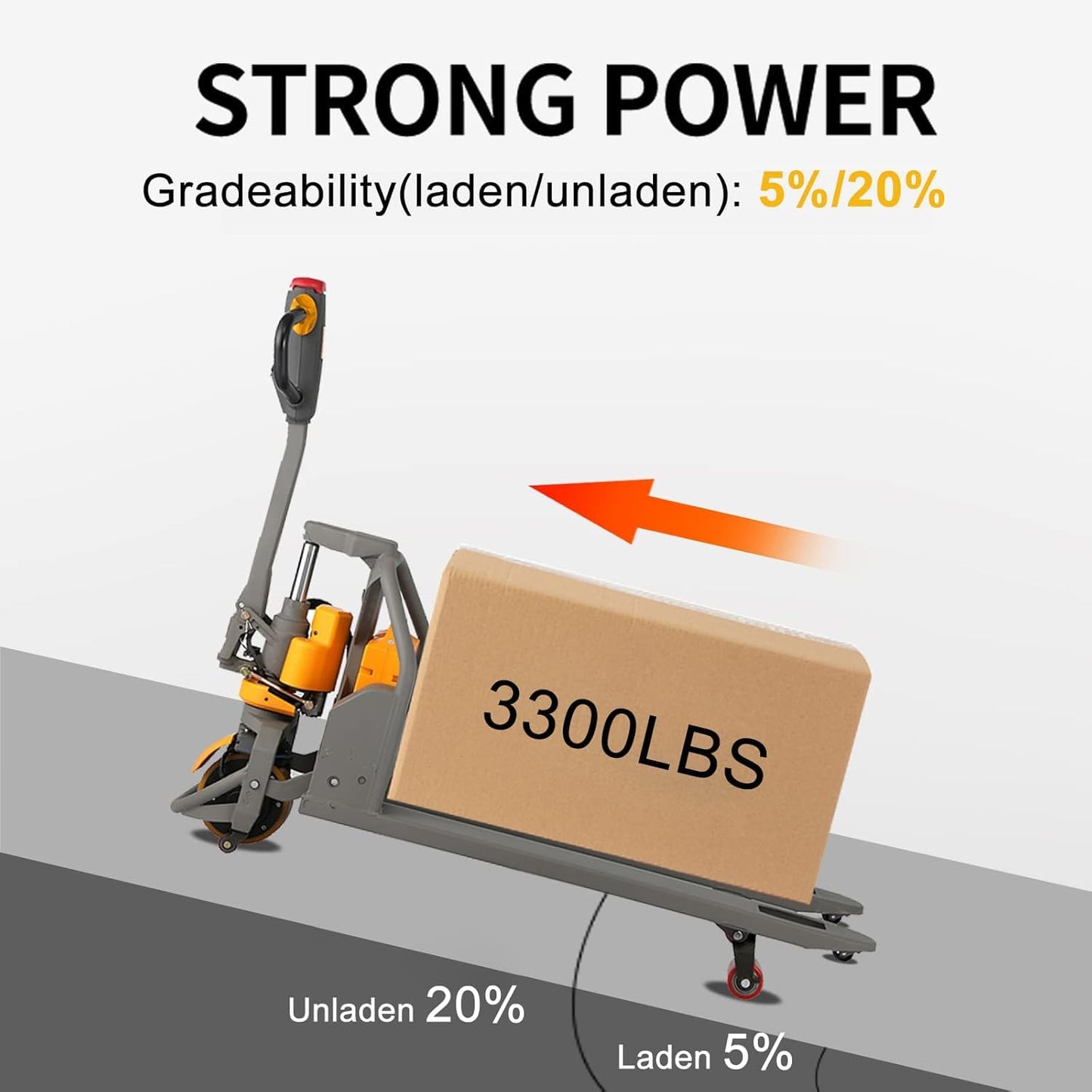 APOLLOLIFT Full Electric Lithium Pallet Jack 3300Lbs Capacity 48"x27" Forks, Multi-Function Handle