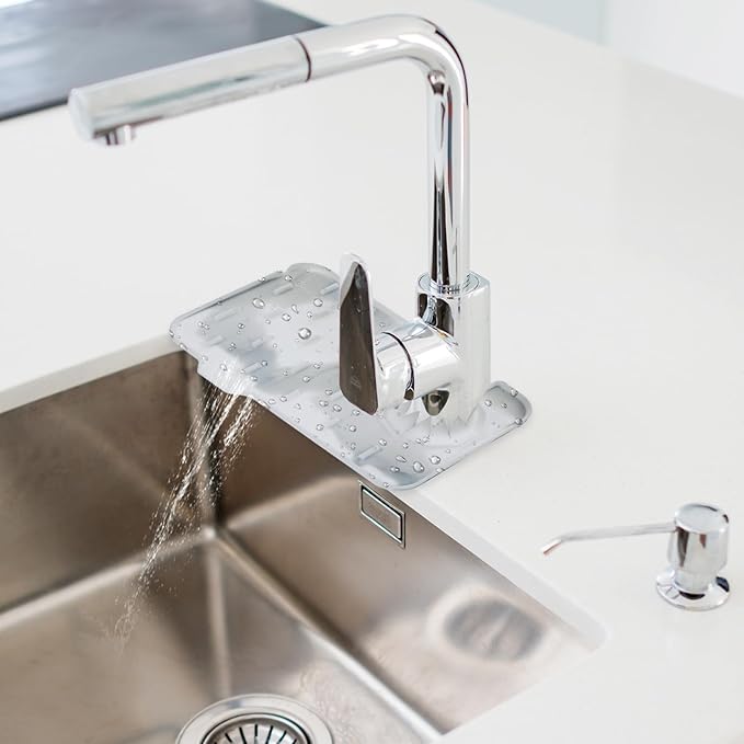 Sink Faucet Splash Guard Mat Silicone Soap Dish Pad Faucet Handle Drip Catch