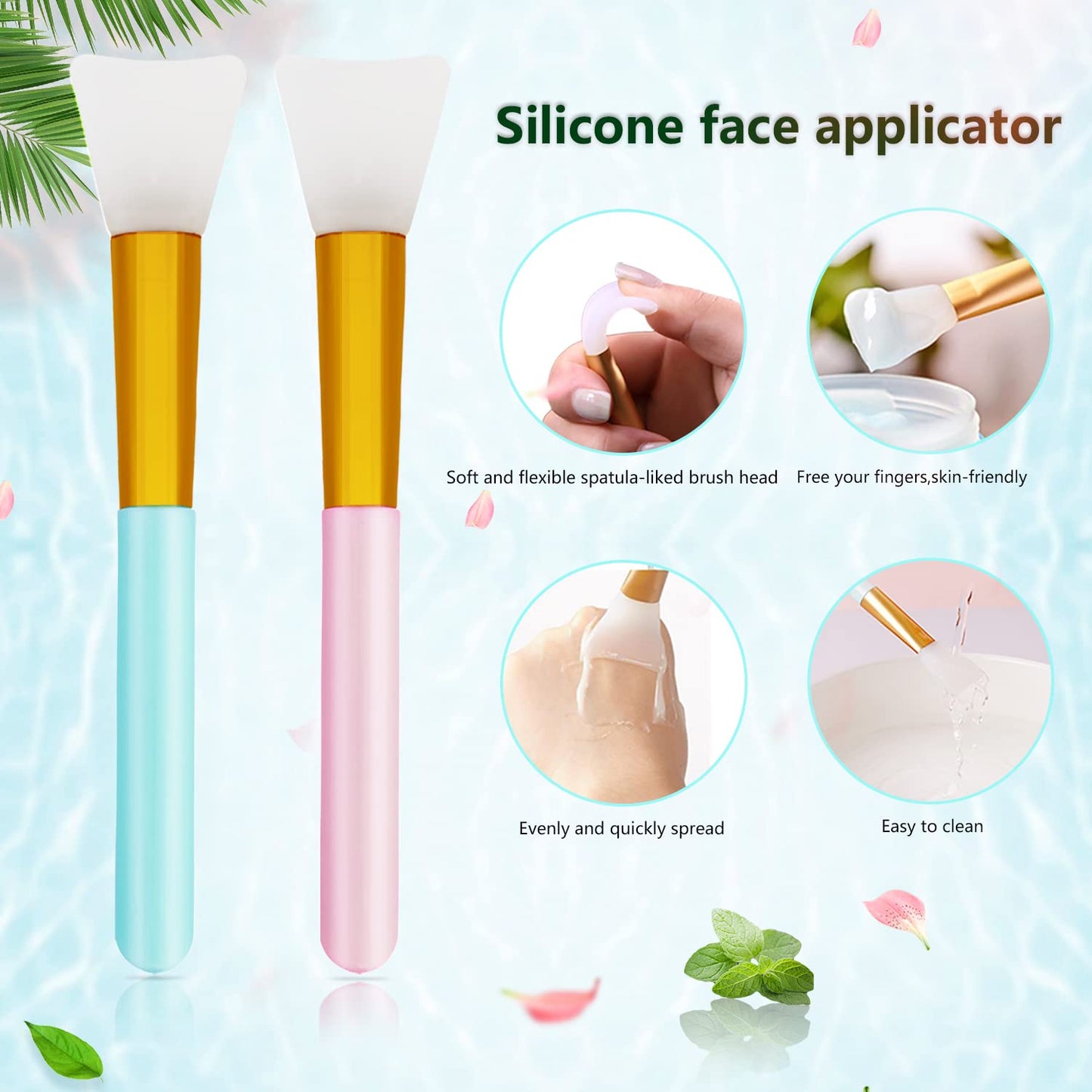 5PCS Silicone Scrubber Set, Lip & Face Cleansing Brush and 2PCS Exfoliating Face Brush for Men & Women