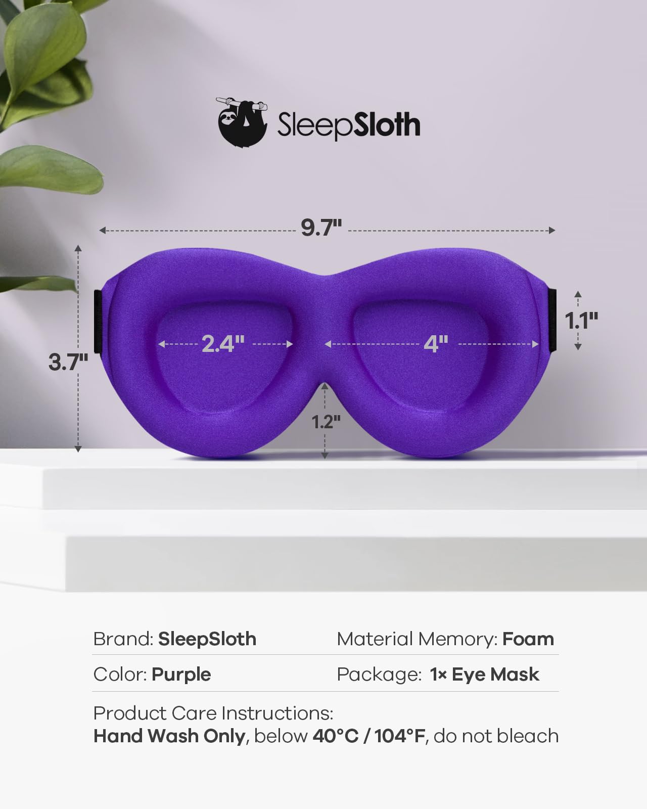 Sleep Eye Mask for Men Women, 3D Contoured 100% Blackout Eye Mask for Sleeping with Adjustable Strap, Soft and Comfortable Night Blindfold, Shade Cover for Travel Shift Work Nap, Black