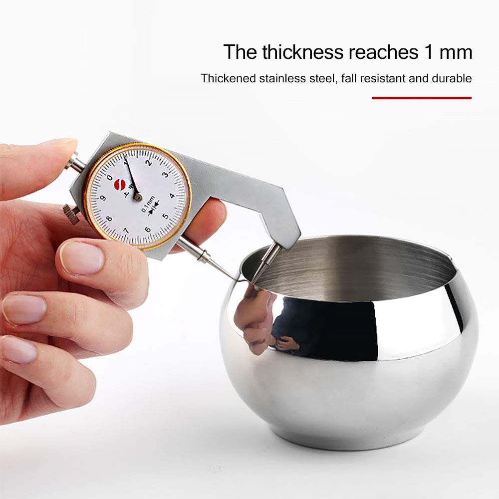 KEMIYIXIAN Stainless Steel Sugar Bowl with Lid and Spoon, Polished Shiny Condiment Pots for Serving Sugar Pepper Salt Spice- 330ml/ 11.6 Oz