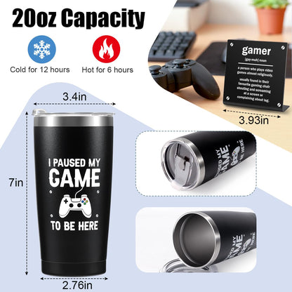 Easter Basket Stuffers Essentials Gamer Gifts for Men Boyfriend Teenage Boy Birthday Gifts Box Year Old Kids Son Game Room Decor Christmas Gaming Gift for Him Man Video Game Lover Gamer Tumbler+Pillow