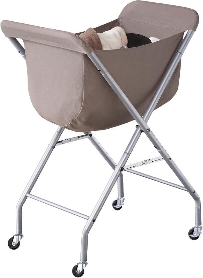 ELYKEN Laundry Cart with Wheels, 32”H Easy Rolling Laundry Hamper with