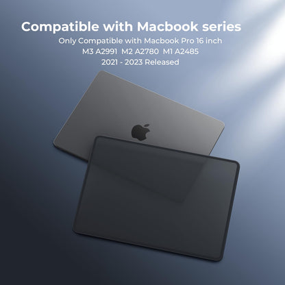 BlueSwan Case compatible for 2021-2024 MacBook Pro 16 inch M4 A3403 A3186 M3 A2991 M2 A2780 M1 A2485 Pro/Max with Touch ID, TPU Frame + Ultra-thin PC Matte Protective Cover, Frosted Black