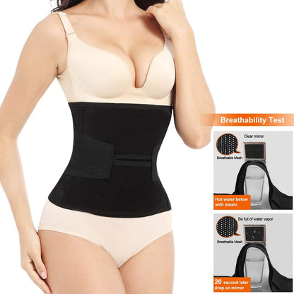 Trendyline Women Postpartum Girdle Corset Recovery Belly Band Wrap Belt Black