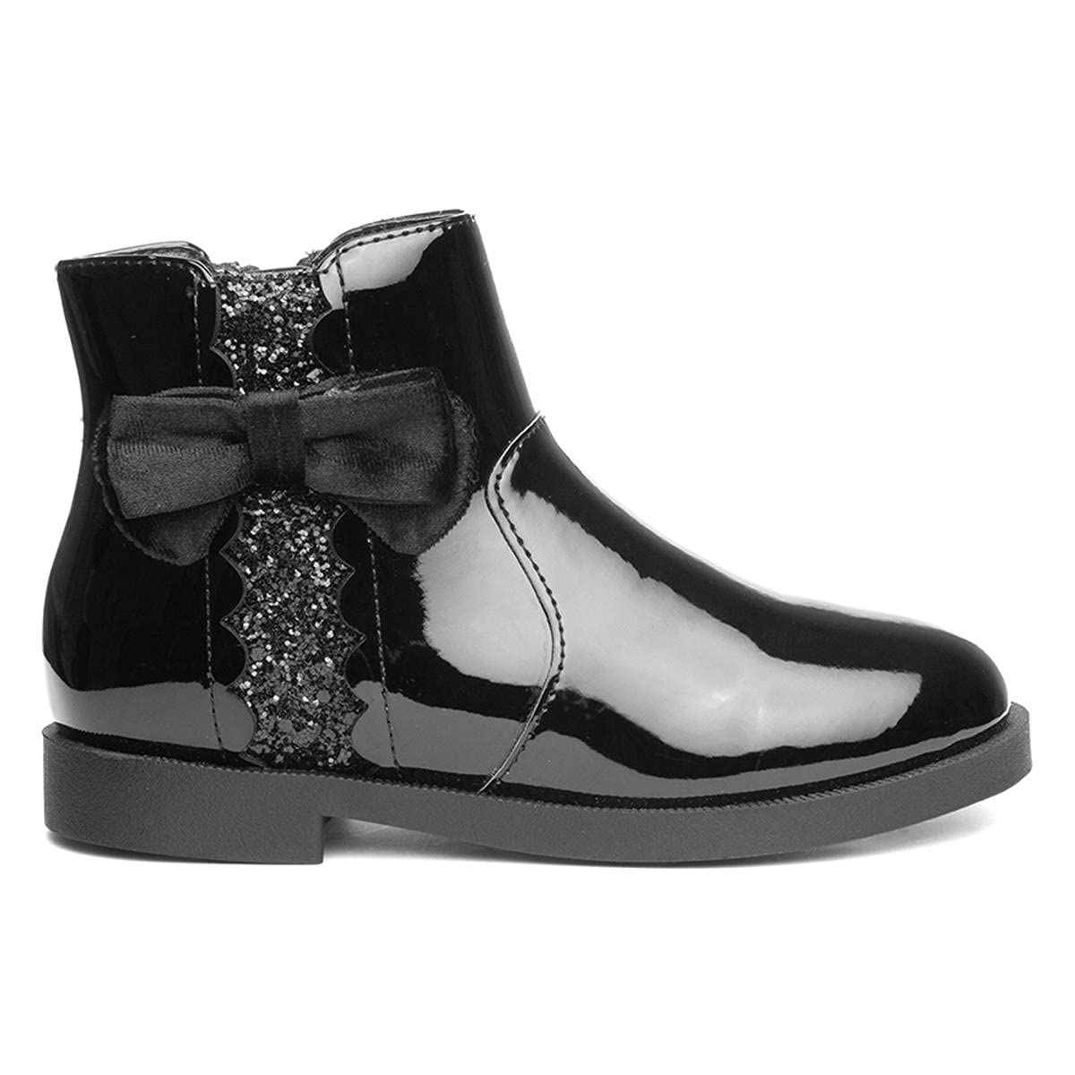 Walkright Lauren Girls Black Patent Ankle Boot - Size 13 Child UK - Black