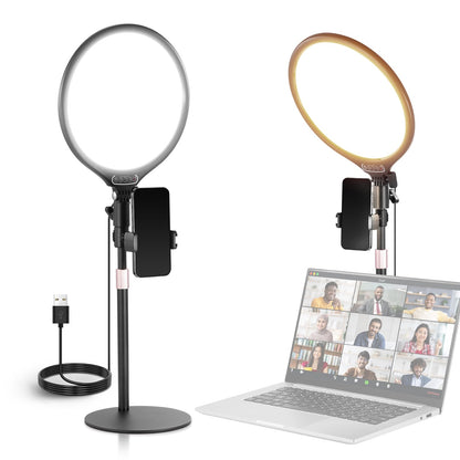 NEEWER Basics 7" Desk Ring Light for Video Recording, 10W Dimmable Full Screen Key Lighting with Stand&Phone Holder for iPhone Computer Laptop Vlog Live Streaming Video Conference, R06