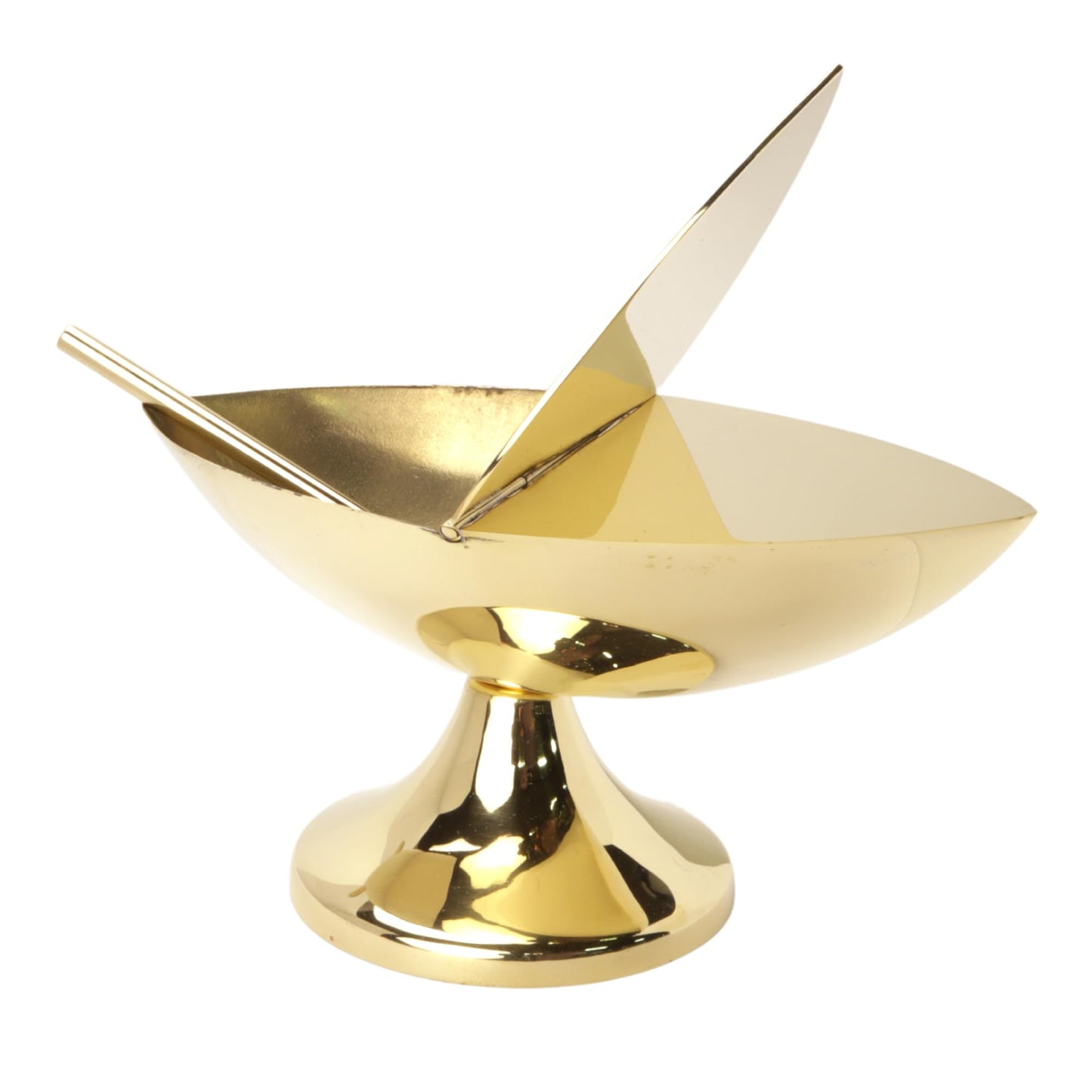 Needzo Brass Incense Boat with Spoon for Censor, Catholic Church Supplies, 5.5 x 4.5 Inches