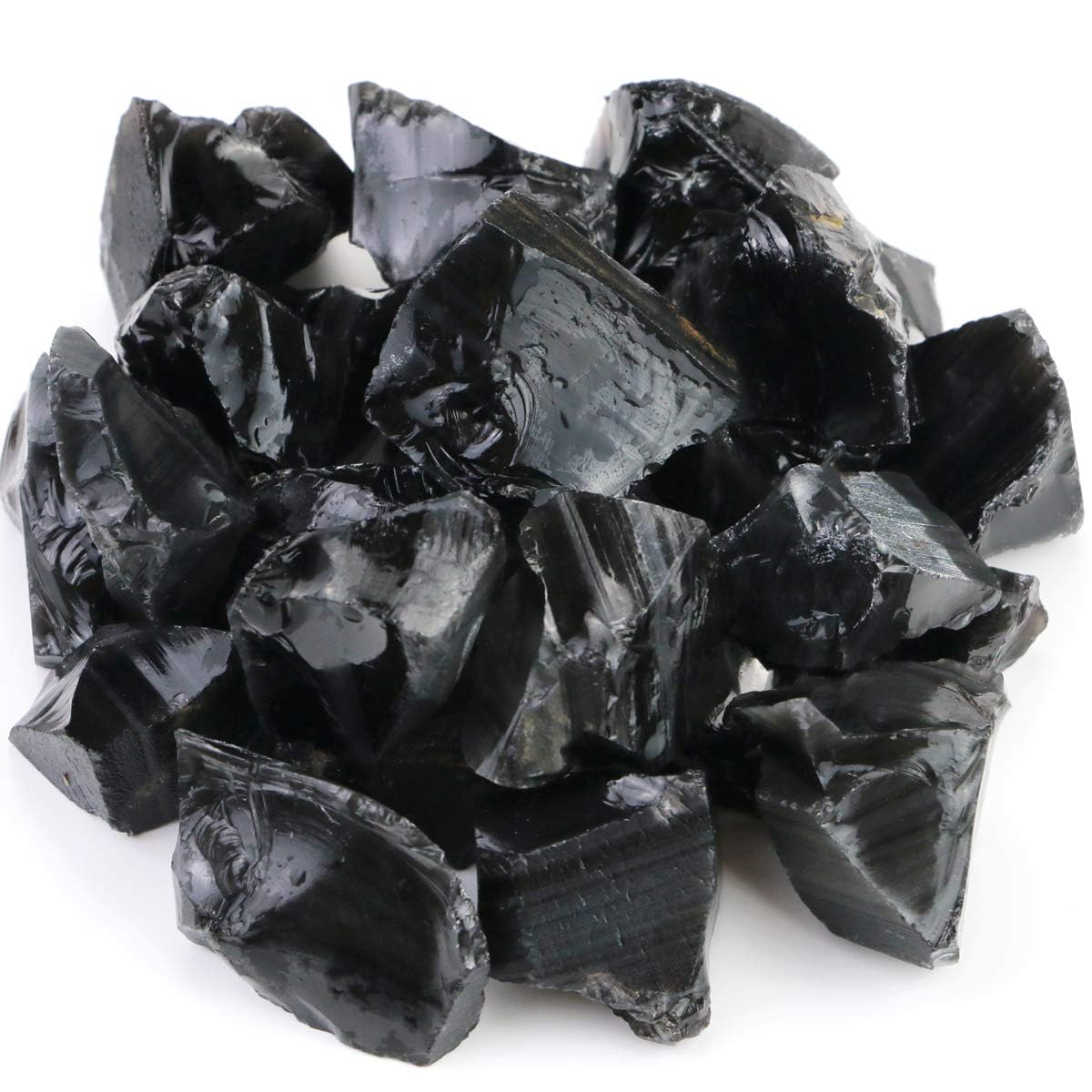 Fireboomoon 2lb/950g Rough Natural Black Obsidian Stones Raw Gemstone Crystal Rock for Cabbing,Tumbling,Cutting,Polishing,Lapidary,Wire Wrapping,Healing Reiki,Jewelry Making,Home Decoration(Black)