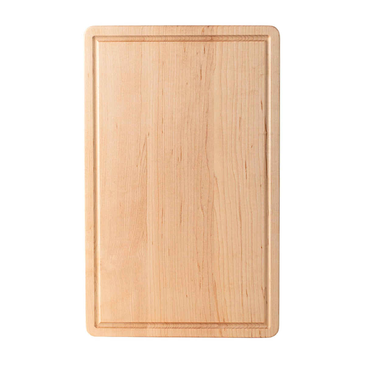 Vandroop Hard Maple Cutting Board for Kitchen - 16"x10"x1.06" Reversible Wood Chopping Board with Juice Groove, Edge Grain Butcher Block