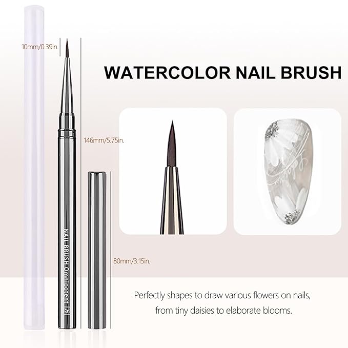 3Pcs Nail Art Brushes Set for Flower Petal Butterfly Drawing, 3D Gel Acrylic