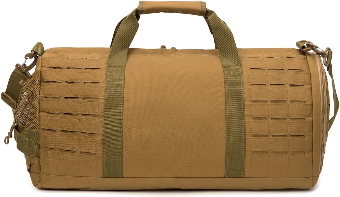 QT&QY 40L Military Tactical Duffle Bag For Men Sport Gym Fitness Tote Travel Training Workout With Shoe Compartment Basketball Football Weekender
