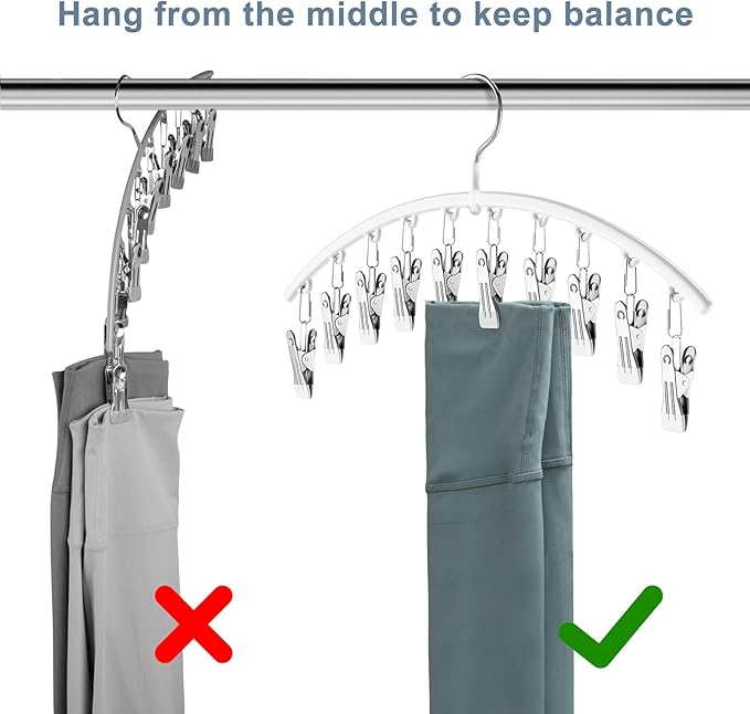 Legging Organizer for Closet, Metal Yoga Pants Hanger w/Rubber Coated 2 Pack