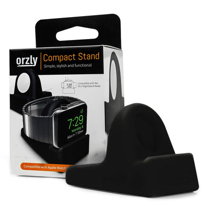 Orzly Elegant Apple Watch Charger Stand Apple Watch for All Series Ultra 49mm 2025 Series 10 46/42mm 9/8/7 45/ 41mm SE2/SE/6/5/4 44/40mm 3/2/1 42/38mm Durable TPU - Gift Boxed - Black