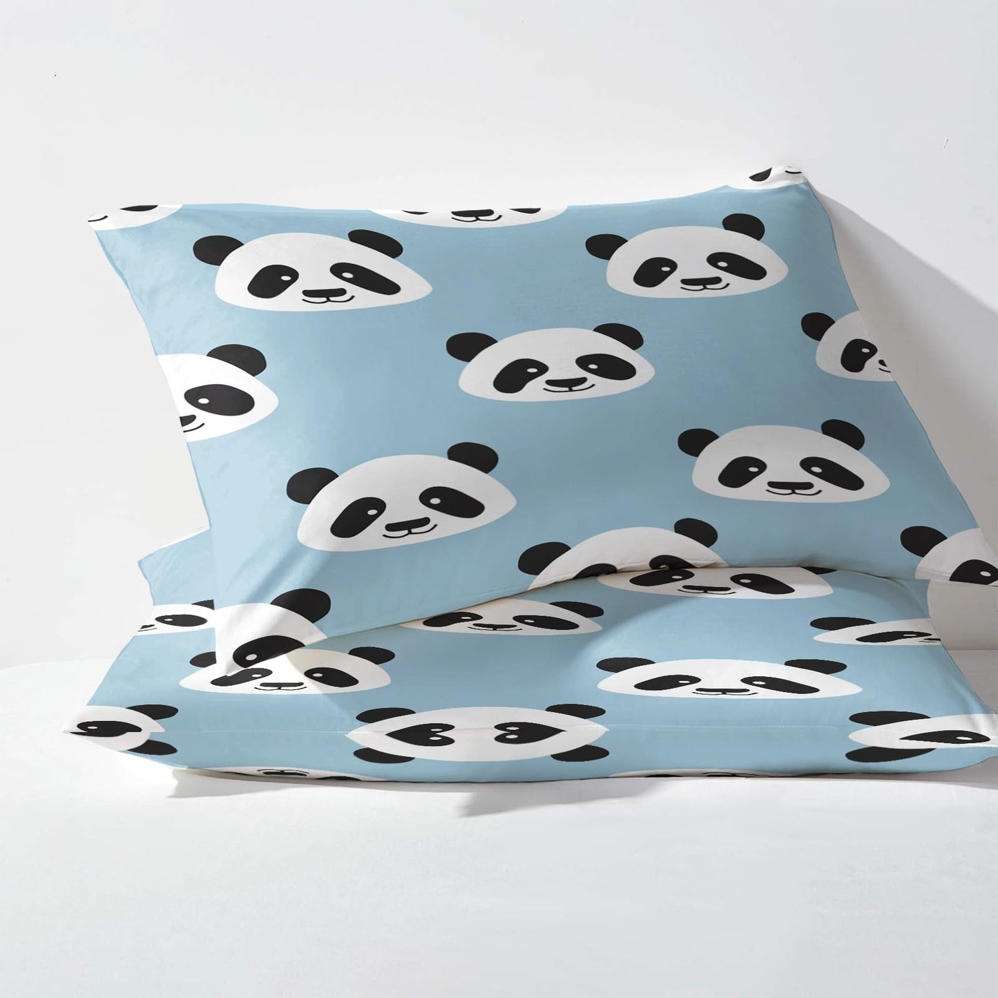 NOGAWA Cartoon Panda Sheets Queen Size, Cute Kawaii Bed Sheets, Patterned Bedding Sheets & Pillowcases 4 Piece Set - Soft Microfiber Deep Pocket Fitted Sheet & Flat Sheet & 2 Pillow Cases
