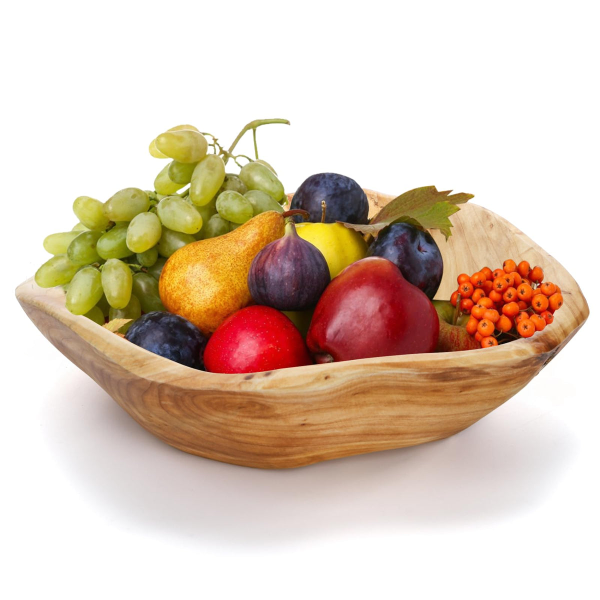 ZENFUN Natural Wood Fruit Bowl 9.8-11.4 Inch, Unique Root Dish Bowl, Fruit Snack Dish for Sandwich Bread Serving, Handmade Serving Bowl for Candy, Vintage Ring Dish, Serving Appetizer Display