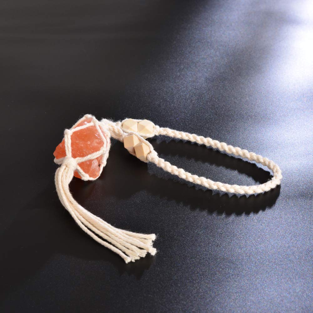 VNVETYTO Healing Crystals Feng Shui Hanging Ornament Car Ornament Meditation Hanging Ornament Window Ornament for Home Decor (1 Piece Himalayan Salt Stone)