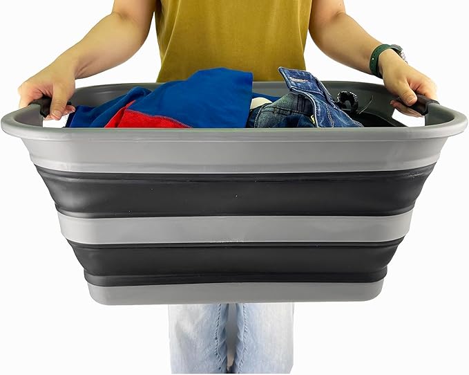 SAMMART 42L Collapsible Plastic Laundry Basket