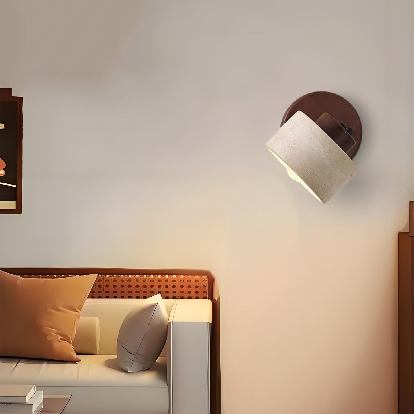 BRRSKBK Natural Stone Wall Sconce Adjustable Marble Wall Mounted Bathroom Light Hardwired Farmhouse Rustic Wall Mounted Lamp Mid Century Modern Wall Lighting for Bedroom Living Room Bedside