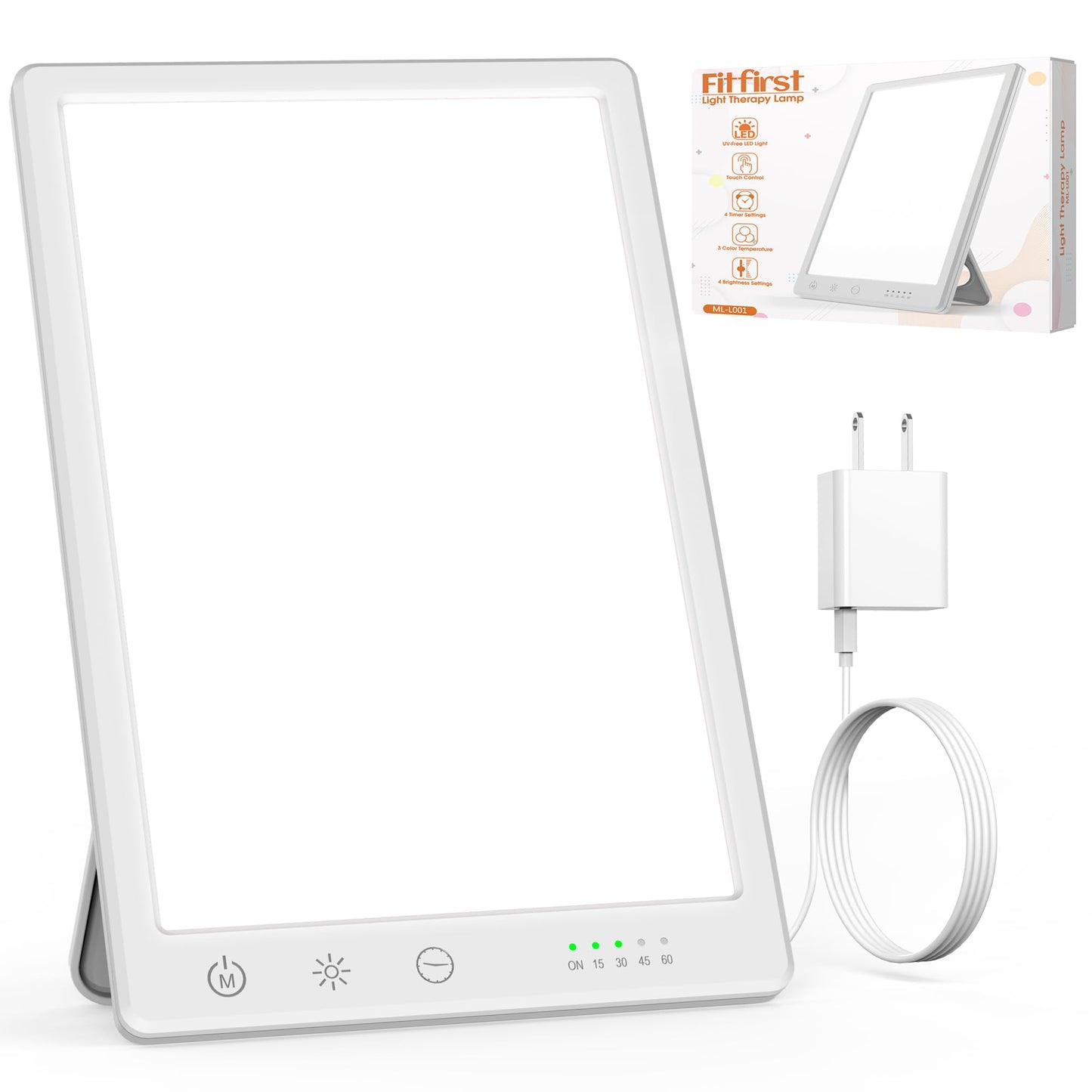 Light Lamp, Portable Full Spectrum LED Light Sunlight Personal Daylight with 3 Adjustable Color＆Stepless Brightness Levels, Timer＆Memory Function for Home Office Winter